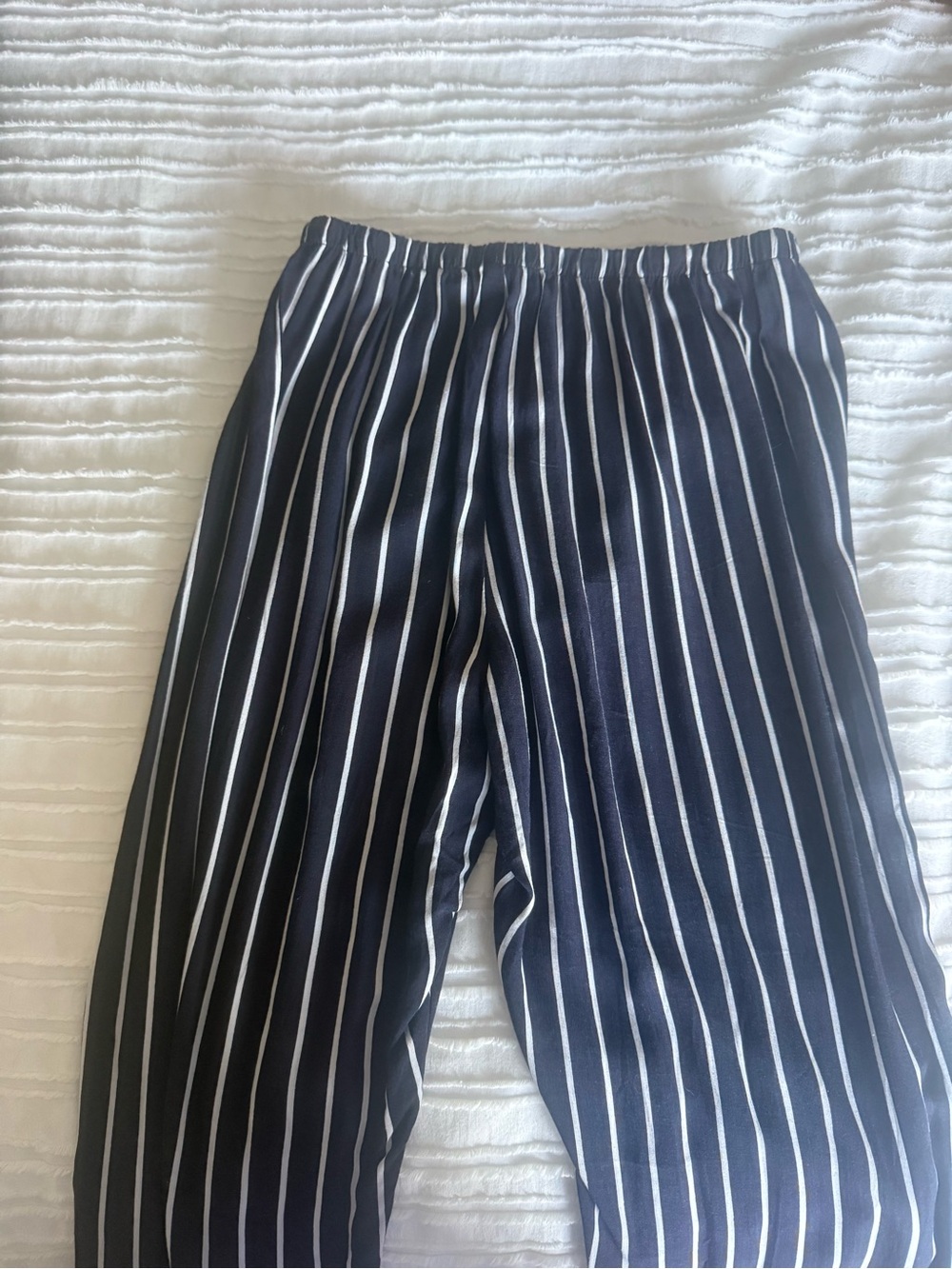 Brandy Melville Navy and White Striped Pants